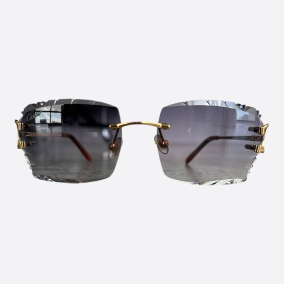 Cartier Grey Lens Gold Metal Sunglasses - Picture 1 of 5
